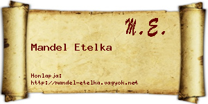 Mandel Etelka névjegykártya